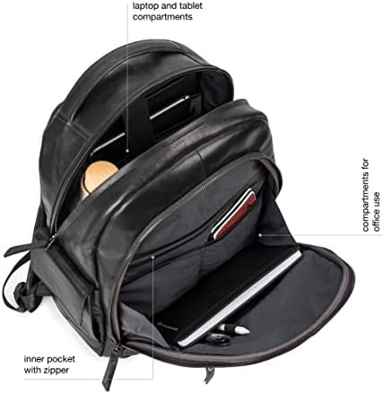 Мъжка кожена раница VELEZ - 15-Инчовата чанта за лаптоп - Раница за бизнес Пътувания - Тънка Дизайнерска чанта