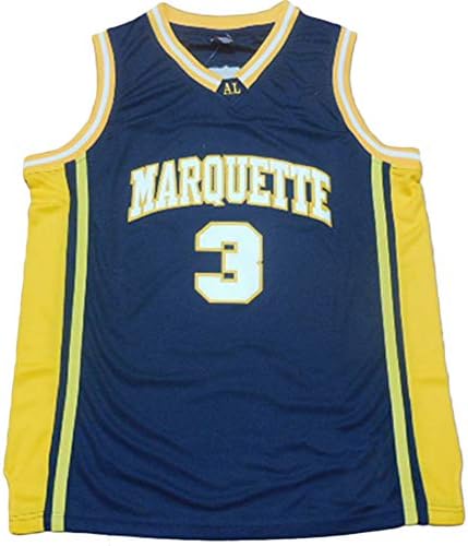 Мъжки баскетболен майк Marquette Collegiate Athletic #3 от ретро-бродерия Тъмно-син цвят