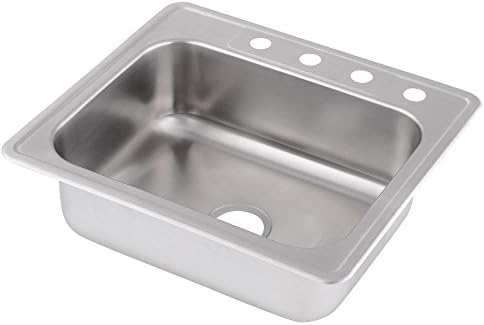 Комплект кухненски мивки Westbrass S2548S-26 от неръждаема стомана, с една чаша (включва: Кран от полиран хром, сетчатое сито и опаковка сапун) 25 Полиран хром