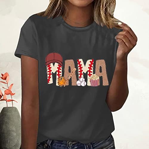 Дамски Летни Блузи с къс ръкав, Сладка Тениска С графичен дизайн, Ежедневен Риза за Мама, Меки Модерни плътно