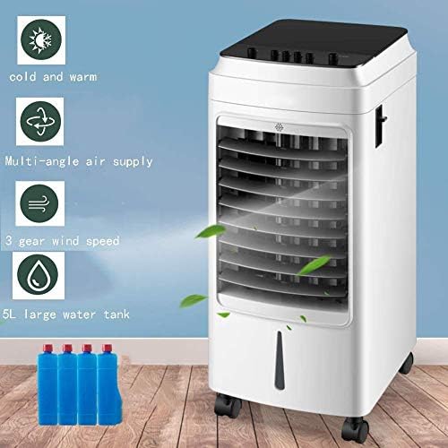ISOBU LILIANG - Компактен вентилатор за климатик с режим на отопление-охлаждане, Безшумен вентилатор-овлажнител за въздух с 3 скорости на охлаждане, Преносим един изпарит
