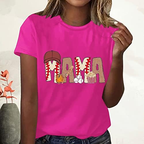 Дамски Летни Блузи с къс ръкав, Сладка Тениска С графичен дизайн, Ежедневен Риза за Мама, Меки Модерни плътно Прилепнали