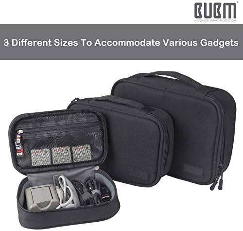 BUBM Чанта-Органайзер за кабели 3 бр. Органайзер за Електроника за Твърди Дискове, Кабели, Телефон, USB, SD-карти