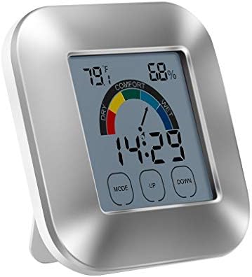 JAHH Стаен Термометър Цифров Термометър, Влагомер за Индикация на Комфорт Интелигентен Сензорен Екран Цветна