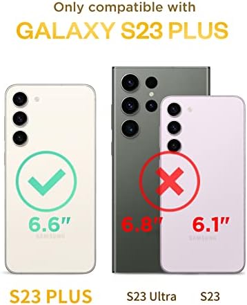 GVIEWIN, Съвместим с Samsung Galaxy S23 Plus, калъф с защитно фолио за екрана + обектива на камерата, тънък устойчив на удари Прозрачен Защитен калъф за вашия телефон с пайети за ж?