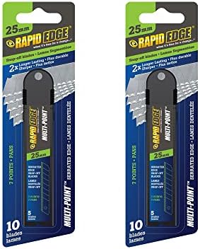 Rapid Tools RT00048 25 мм Назъбени Защелкивающиеся нож, 20 опаковки (2 опаковки по 10 ножове в опаковка)