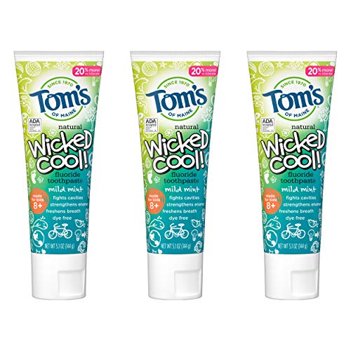 Детска паста за зъби Tom ' s of Maine, одобрен от АДА, с флуор, Натурална паста за зъби, Без оцветители, изкуствени консерванти,