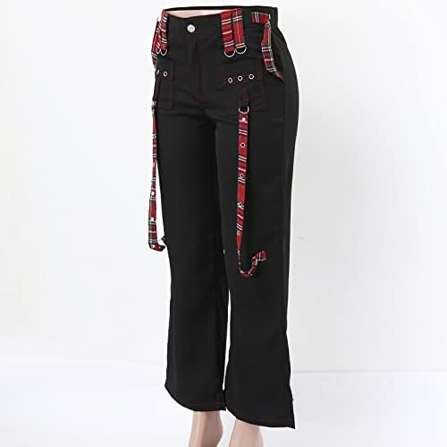 MIASHUI Модел Панталони за Жени, Бизнес и Ежедневни Дамски Панталони Големи Размери, Големи Черни широки Панталони с Висока Талия, по-Големи Размери