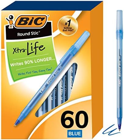 Прибиращи химикалки BIC Soft Feel Различни цветове, със средна заострением (1,0 мм), опаковка от 36 броя, черно-сини