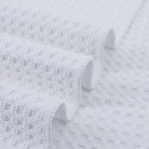 Кърпа за ръце за миене на съдове POLYTE Ultra Premium от Микрофибър Вафельного плетене, 8 Опаковки (16x28 инча, Бяло)
