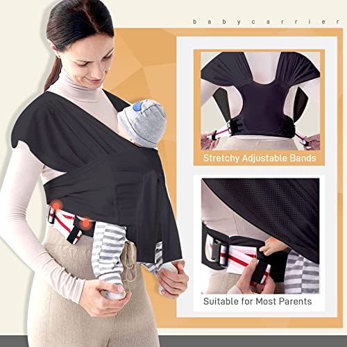 SERAPHY Baby Wrap Carrier, Регулируем Детска Прашка-Переноска за бебета и малки деца, Дишаща Мрежа Детска Переноска с Място
