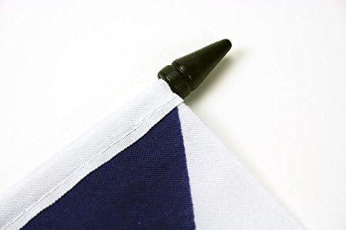 ФЛАГ на Азербайджан Тенис на Знаме на Естония 5 x 8 - Естонски Тенис на Флаг 21 х 14 см - Черна Пластмасова Пръчка и Основата
