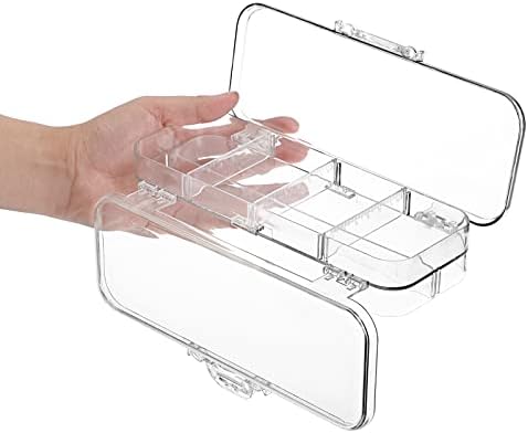 Двуетажно кутия за училищните моливи BTSKY, Прозрачна Пластмасова Кутия за офис консумативи с 4 Подвижни