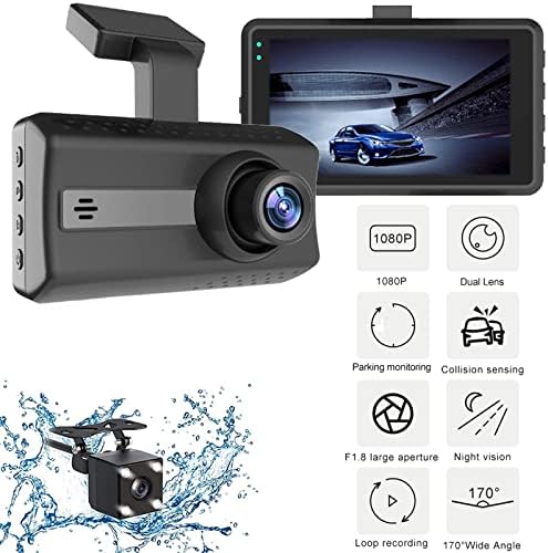 1080P video recorder FHD за управление на автомобила, Предна и Задна Dvrs, 3,5-инчов IPS-екран, Камера на