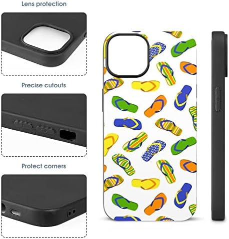 Плажни джапанки, калъф за телефон, съвместим с iPhone 14 / iPhone 14 Plus / iPhone 14 Pro / iPhone 14 Pro Max, защитен
