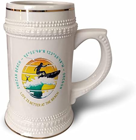3. Американски плажове - Indian Бряг, окръг Clatsop, Орегон. - чаша за стейна на 22 унция (stn-375546-1)