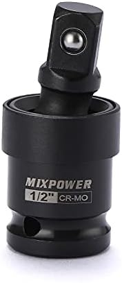 Карданния MIXPOWER 1/2-Inch Drive Impact, Стоманата CR-MO, Конструкция с Радиусными ъгли, Гъвкав, Изчислен на удар, Адаптер