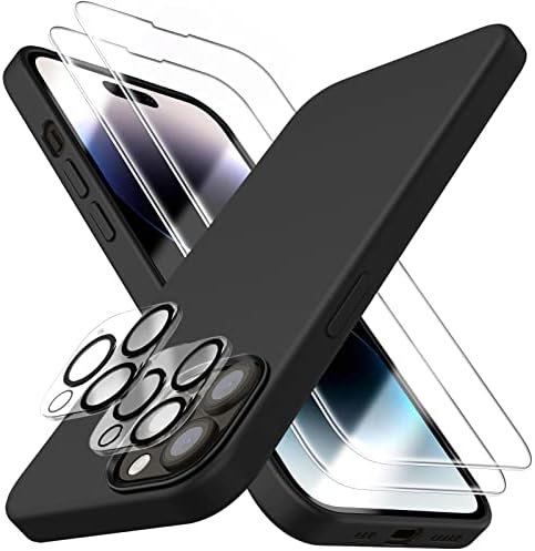 JTWIE [Калъф 5 в 1 за iPhone 14 Pro 6,1 инча, с 2 пакети защитно фолио за екрана + 2 пакет защитно фолио за обектива