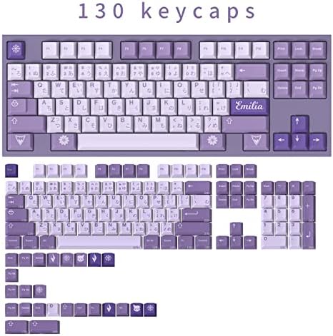 Капачки за ключове JOLINTAL 130Keys Purple Witch, Японски Капачки за ключове PBT Сладко, Капачки за ключове с
