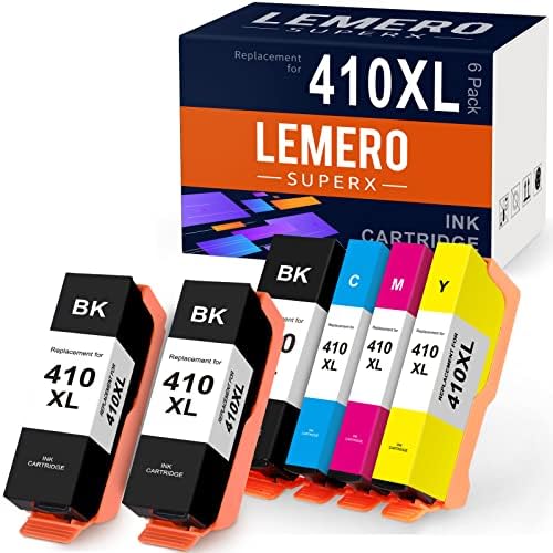LemeroSuperx Рециклирани Мастило касета за Epson 410XL 410 XL T410XL е Подходящ за вашия принтер Expression XP-640 XP-830