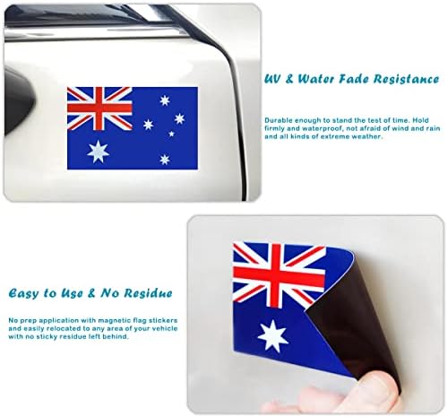 JBCD Австралия Стикер на магнит с флага на Австралия - за автомобил SUV Truck (3 опаковки, 3x5 инча)