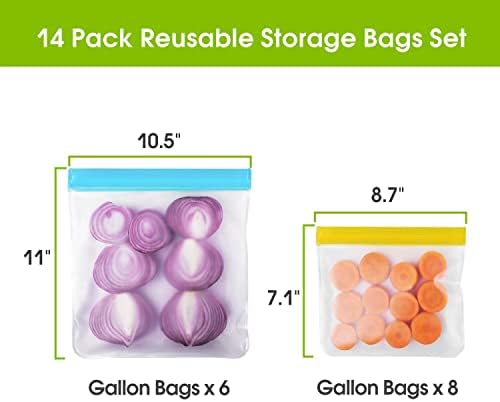 Опаковки за многократна употреба, за съхранение на продукта, 14 Опаковките са Много Големи повторното използване на Опаковки за Сандвичи на Галон, Херметически зат?