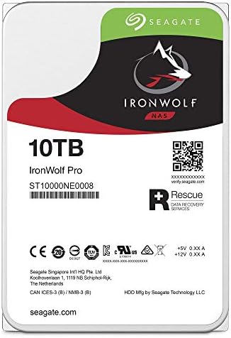 Вътрешен твърд диск Seagate IronWolf Pro 10TB NAS HDD –CMR 3,5-инчов SATA 6 Gb / сек. Кеш 256 MB за мрежа за