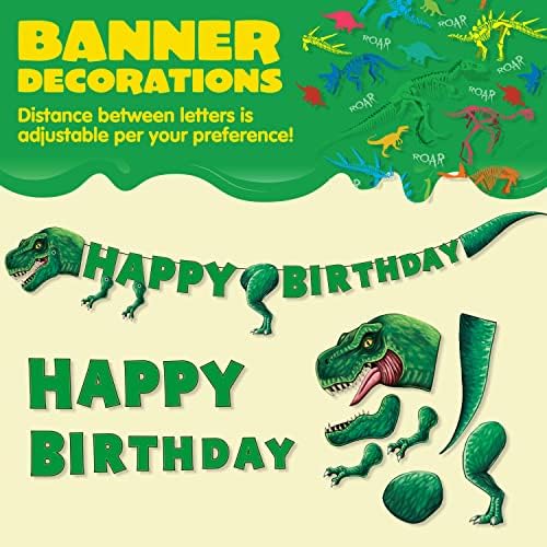 JOYIN 145 бр., аксесоари за парти в чест на рождения Ден на Динозавъра, с надпис Trex за момчета, Набор от прибори