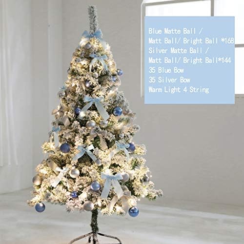DLPY Лека Изкуствена Коледна елха от Снежинки, с Декорации на Метални Крака, Класическа коледна Елха от Оптични
