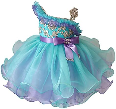 Jenniferwu G179-2 Синьо-Сиреневое дрехи за Новородени, малки Деца, Празнична рокля за новородени момичета Рокля на