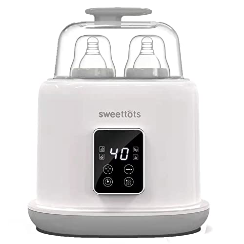 Нагревател за бебешки шишета SWEETTOTS 5 в 1, за подгряване на млечните смеси, с дисплей, Интелигентен контрол на температурата и режим за бързо затопляне на мляко