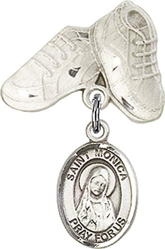 Детски икона Jewels Мания с чар Свети Моника и игла за детски сапожек | Детски икона от сребро с чар Свети Моника