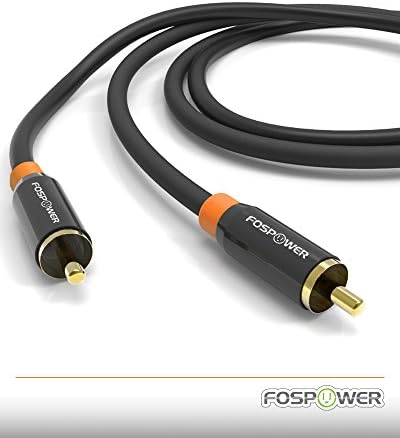 FosPower (10 ФУТА - 2 комплект за цифрово Аудио коаксиален кабел [Позлатени конектори 24-КАРАТОВО] Премиум клас S/PDIF