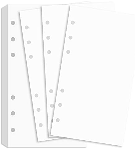 (2 опаковки) Хартия за подвързване A6 за лична ежедневника Filofax, Хартия за зареждане A6, Бели Празни страници