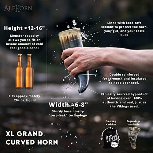 Една Чаша от рог на Викинга с поставка - Чаша ръчна изработка за бира и кафе - Viking Decor - 24 грама