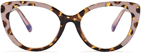 mincl Дебели Големи Очила с Блокиране на Синя Светлина Котешко око mincl, Модни Леопардовая Рамки за Очила за Жени, Защита От Пренапрежение на очите и Ултравиолетовите