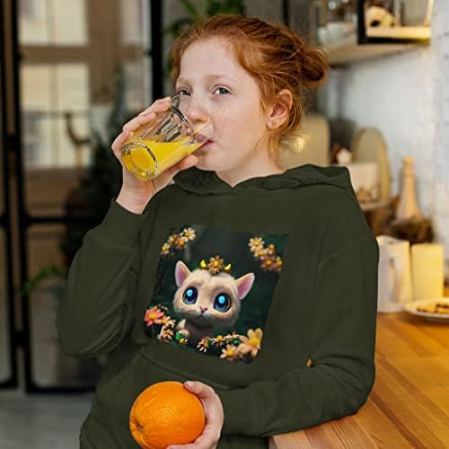 Hoody Котка Cool Kids ' Sponge Fleece Hoodie - Детска hoody с флорални принтом - Очарователна hoody за деца