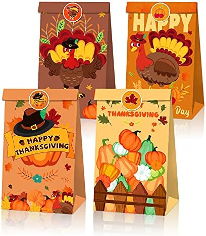 CC HOME 12 Опаковки Подарък пакети за Тематични партита в чест на Деня на Благодарността за Деца, Торбички за подаръци