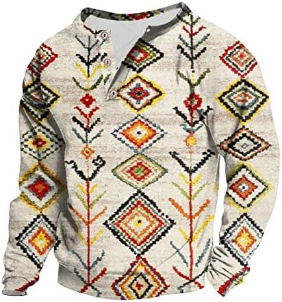 2023 Нова Мъжка тениска С дигитален печат Западните племена, Ретро, Младежки яка, Дълги ръкави. Градинска Туфелька