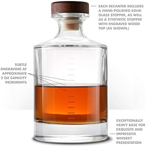 Гарафа за уиски Infinity Decanter - Стъклена бутилка за уиски и ликьор Cairn Craft със запушалка (с капацитет