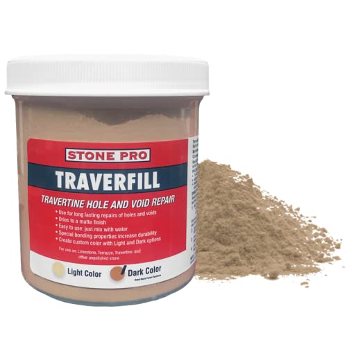 StonePro Traverfill - Ремонт травертин - Запълва малки дупки, дупки и кухини в травертине и варовик (на тъмно за 1 паунд)