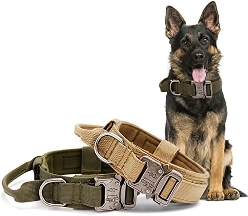 Тактически Нашийник за кучета премиум-клас K9, Сверхпрочный Нашийник за кучета с дръжка и ключалката, Военен Нашийник