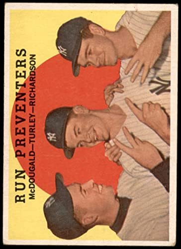 1959 Гил Макдугалд/Боб Търли/Боби Ричардсън, Ню Йорк Янкис (Бейзболна картичка), раса, № 237, предотвратихме Гил Макдугалд