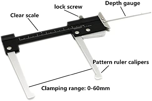 UOEIDOSB Инструмент за измерване на дебелината на спирачния диск Шублер За измерване на дебелината на накладките 0-60