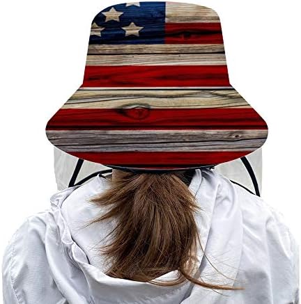 Адаптивни към живота рибар шапка с козирка, защитно шапка в стил ретро с флага на сащ, лятна мода сгъваема панама с защита