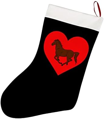 Скачущая Кон със Сърцето Коледни Чорапи Къси Плюшени Коледни Чорапи Подвесное Украса за Коледната Елха Украса на Камината