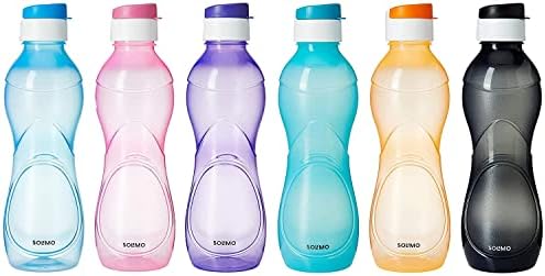 бутилки с вода Fliptop Обем 975 мл, Комплект от 6 Бутилки С вода, Многоцветен Бутилка С Вода