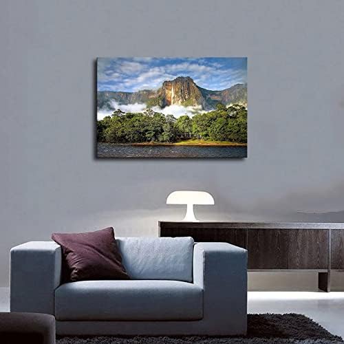 Водопад Анхел, Национален парк Канама, Венецуела Платно на Стенно Изкуство, Живопис с маслени бои Модерни Плакатные