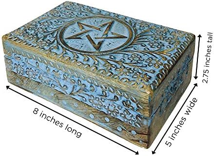 Дървена мини-Ковчег за бижута S. B. ARTS Премиум-клас в звездното дизайн-Кутия за украшения за дами-Калъф за съхранение на