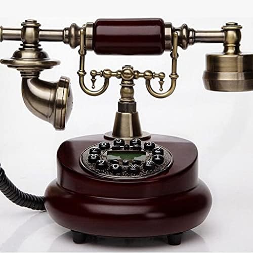MJWDP Дървена Телефон Антикварен Стационарен Телефон Ретро Телефон, Домашен телефон Вградени Стационарни Телефони за Домашния Офис